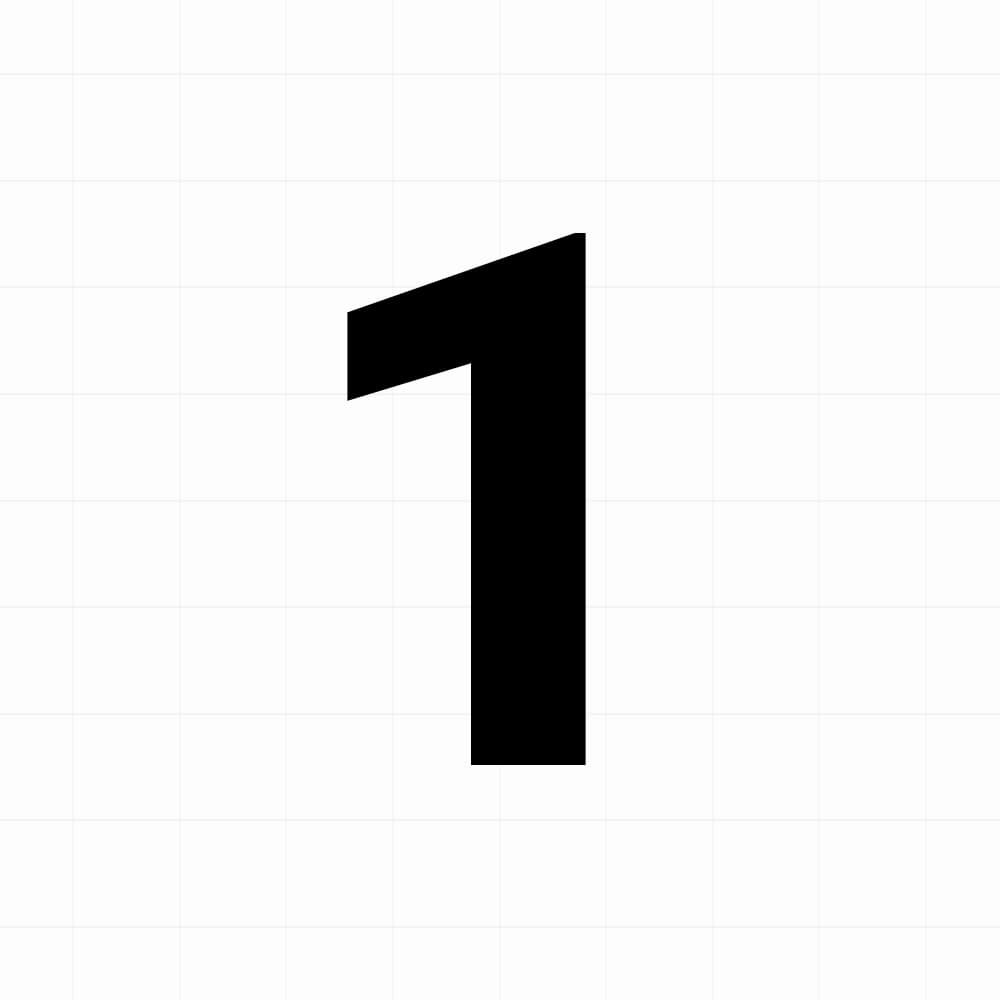 Cijfer sticker: 1 - Losse plakcijfer - vinyl sticker kopen bij De Stickerbaas