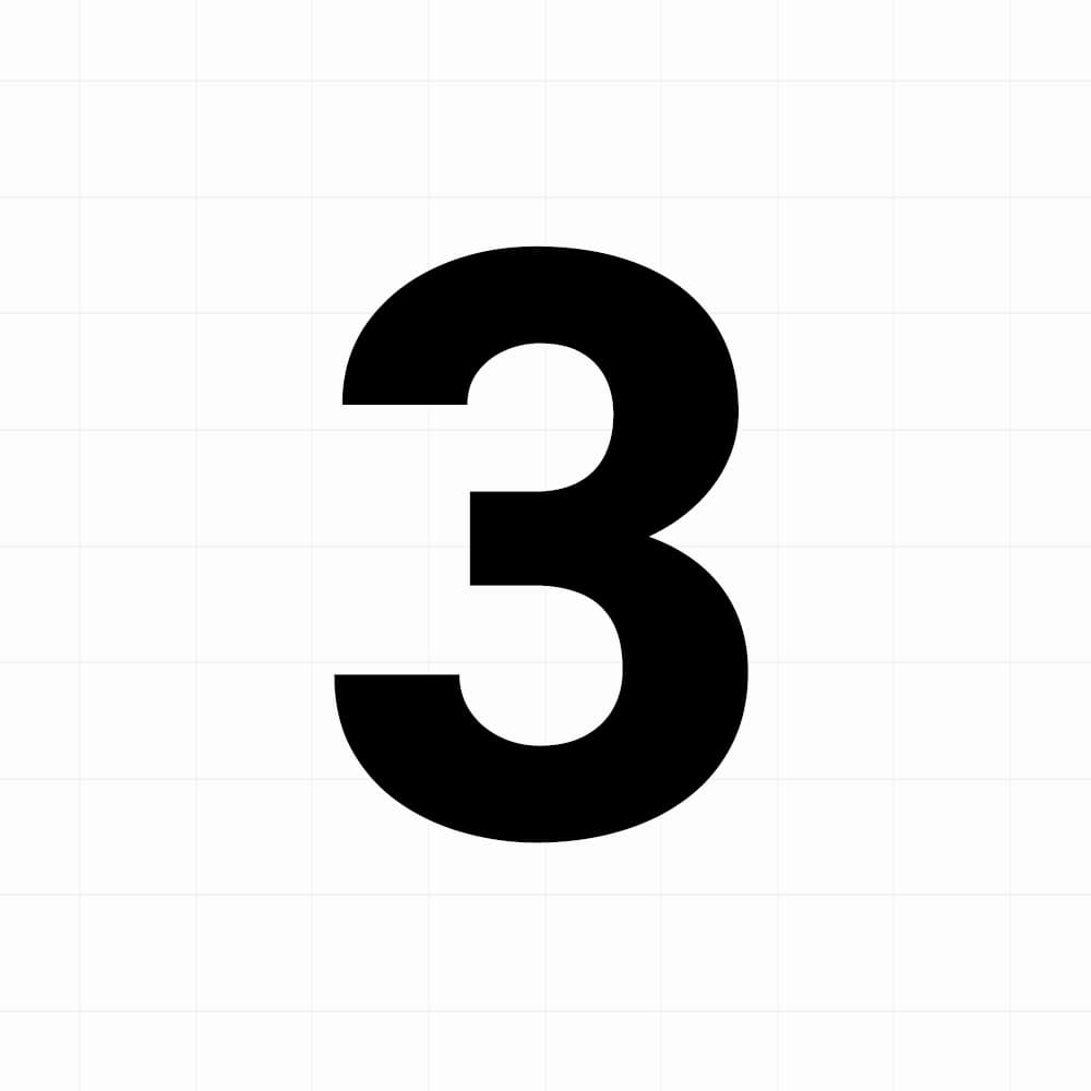 Cijfer sticker: 3 - Losse plakcijfer - vinyl sticker kopen bij De Stickerbaas