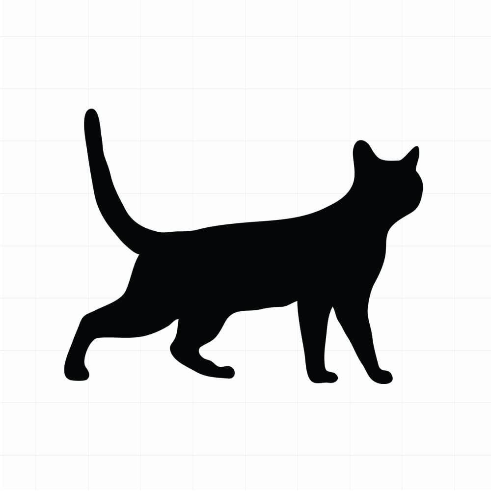 Sluipende kat silhouette sticker - Leuke kattensticker - vinyl sticker kopen bij De Stickerbaas