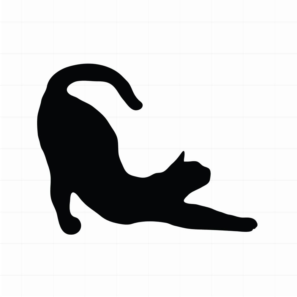 Strekkende kat silhouette sticker - Leuke kattensticker - vinyl sticker kopen bij De Stickerbaas