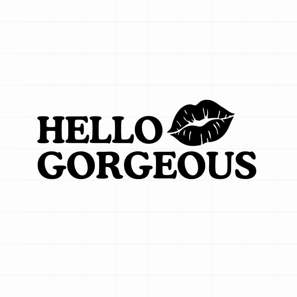 Hello gorgeous - Leuke (auto)spiegel motivatie sticker - vinyl sticker kopen bij De Stickerbaas