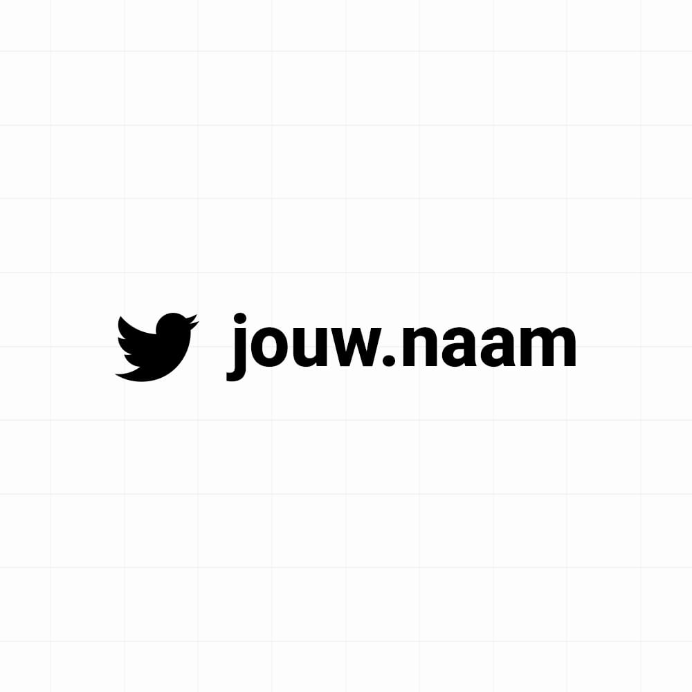 Twitter - Sticker met eigen naam - vinyl sticker op maat kopen bij De Stickerbaas
