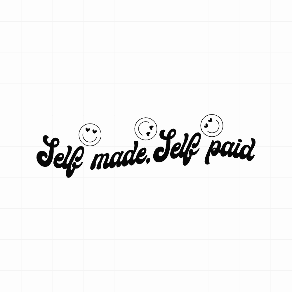 Self made, self paid - motivatie sticker - vinyl sticker kopen bij De Stickerbaas